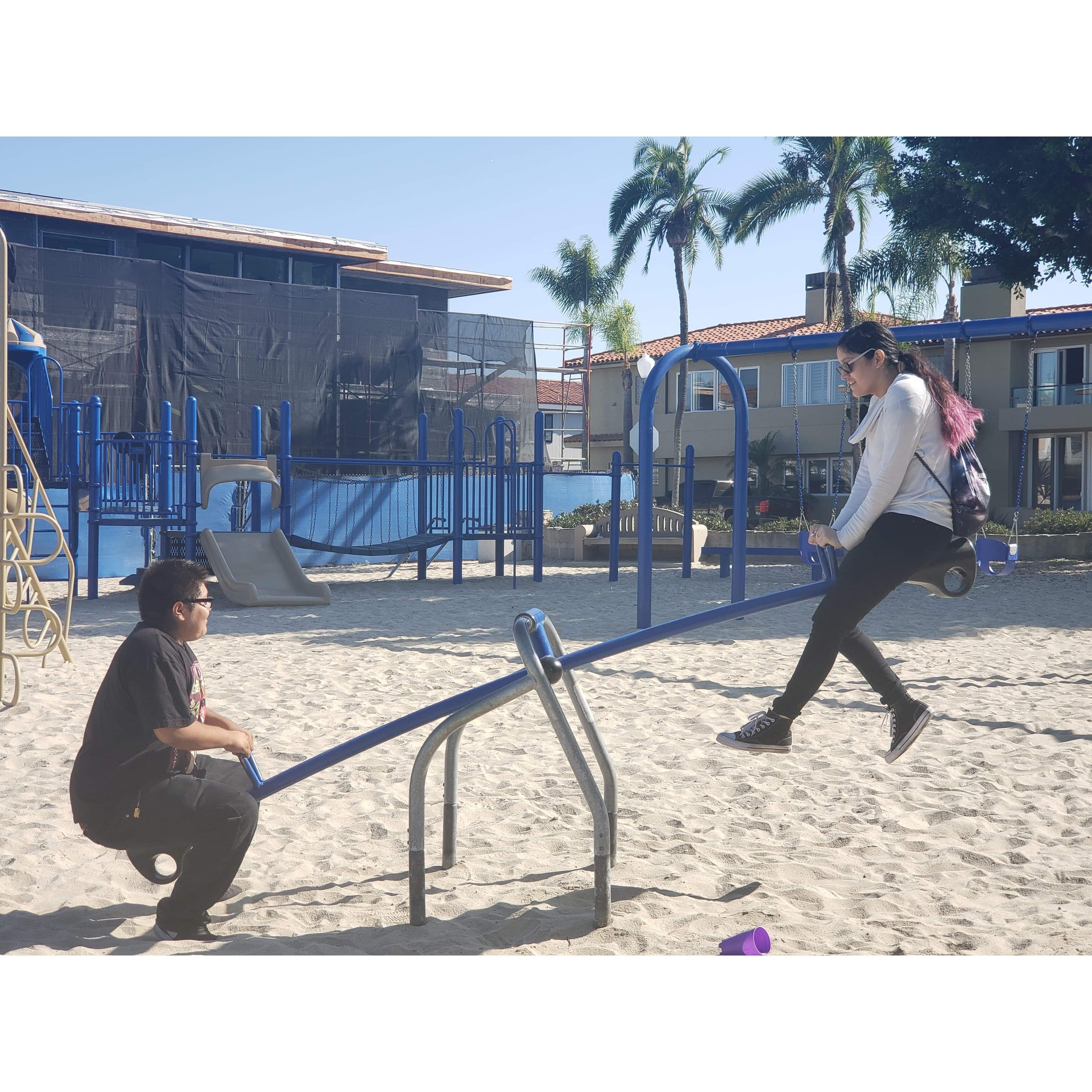 A fun day at the park near the beach