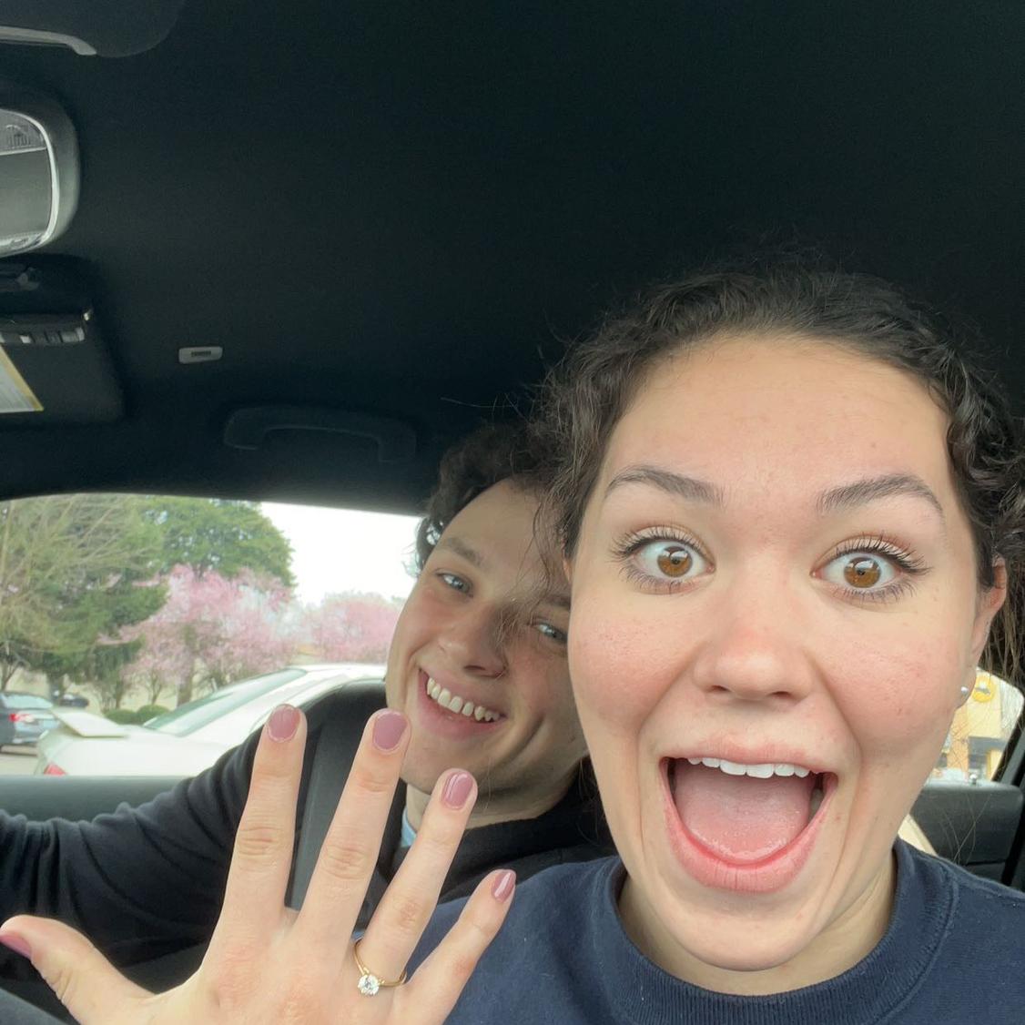 A few hours after getting engaged!