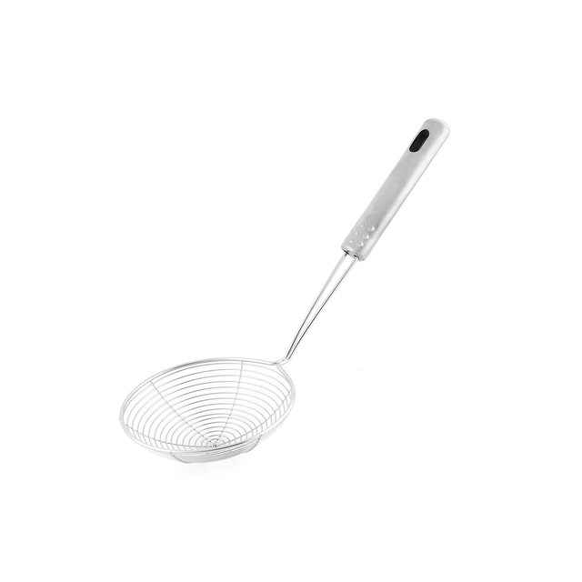 Unique Bargains Home Kitchen Metal Wire Spiral Mesh Frying Skimmer Strainer Silver Tone 7.5'' Dia 1 Pc