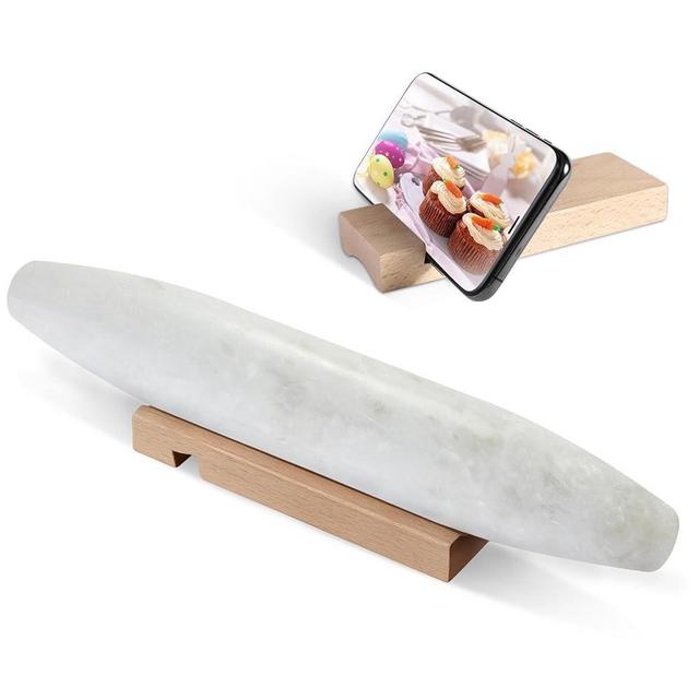Koville African Natural Marble French Rolling Pin, 12inch Non-Stick Rolling Pin for Baking, Dough Roller for Pasta, Dumpling, Fondant, Pie, Bread, Pizza, Kitchen Baking Tools(Namib Fantasy)