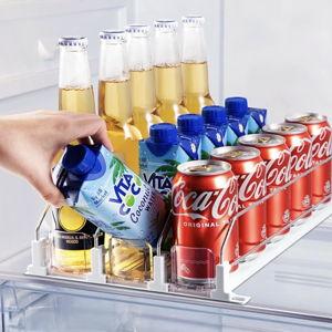 Drink Organizer for Fridge, Soda Can Dispenser for Refrigerator, Automatic Drink Dispenser for Fridge Holds up to 15 Cans, 3 Row