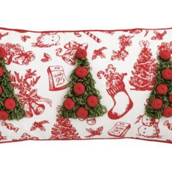 Triple Tree Embellished Pillow