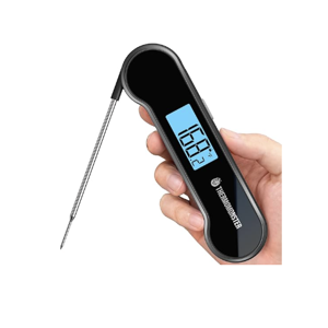 0.5 Sec Instant Read Meat Thermometer Digital with ±0.5℉ Precision, Food Thermometer for Cooking Kitchen Gadgets, Oven Grill Candy BBQ Essentials Accessories, Gifts for Him Dad Men Birthday, Black