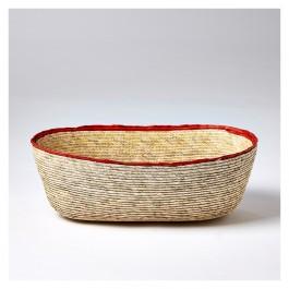 Oval Basket Red & Natural Large