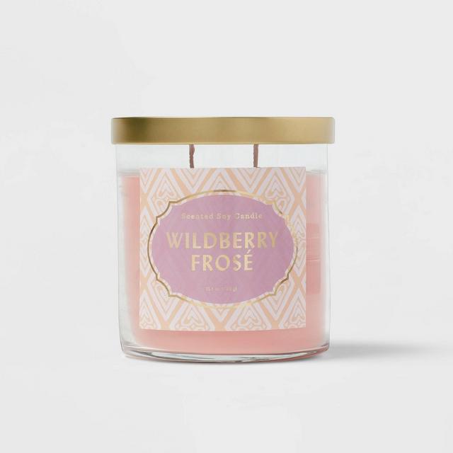 15.1oz Lidded Glass Jar 2-Wick Candle Wildberry Frose - Opalhouse™