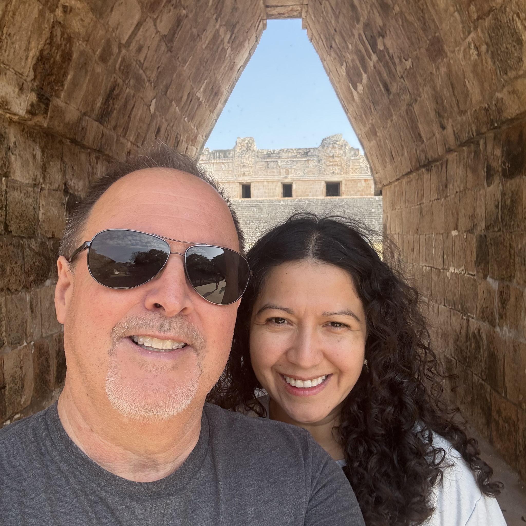 At Uxmal, Merida, enjoying the relics indigenous cultures left behind