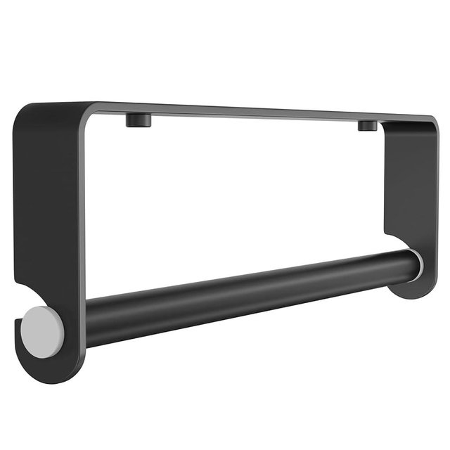 Aheucndg Under Cabinet Paper Towel Holder, Self Adhesive Wall Mount Paper Towel Holder for Kitchen or Bathroom Paper Towel Rack (Black)
