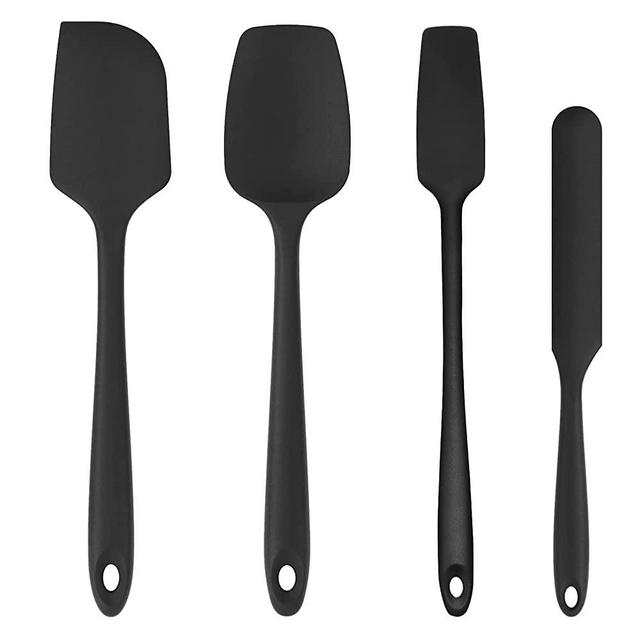 Silicone Spatula Set, Rubber Spatulas Silicone Heat Resistant, Spatula One Piece Seamless Design, Non Stick Flexible Spatula, Black
