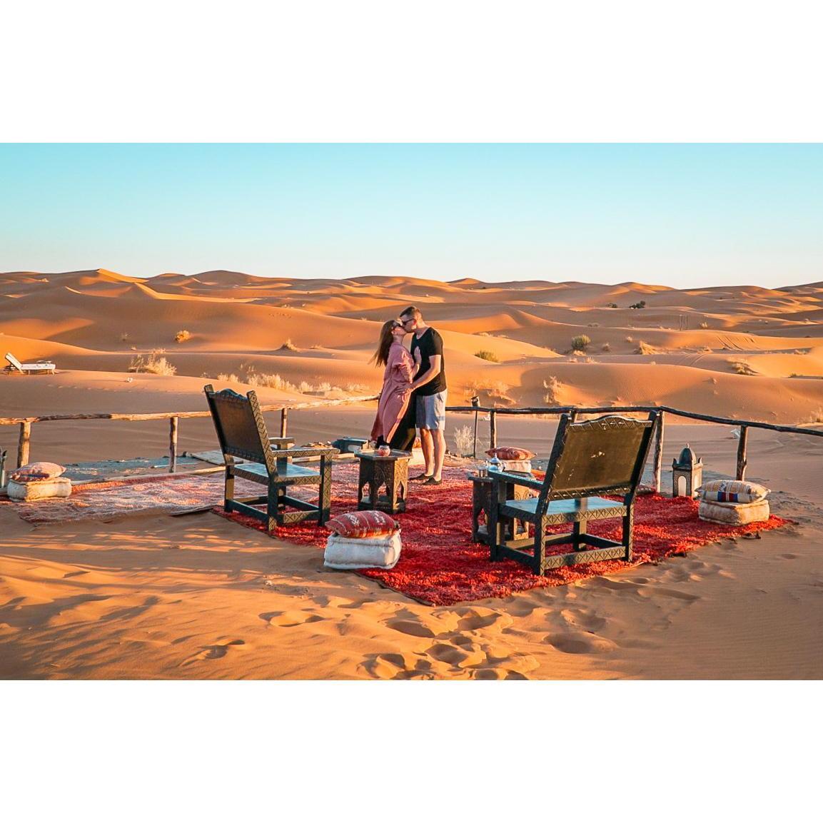 Glamping in the Sahara Desert.