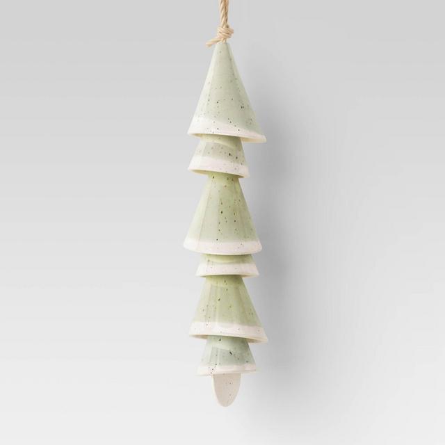 Stoneware Reactive Glaze Hanging Chimes Green - Smith & Hawken™