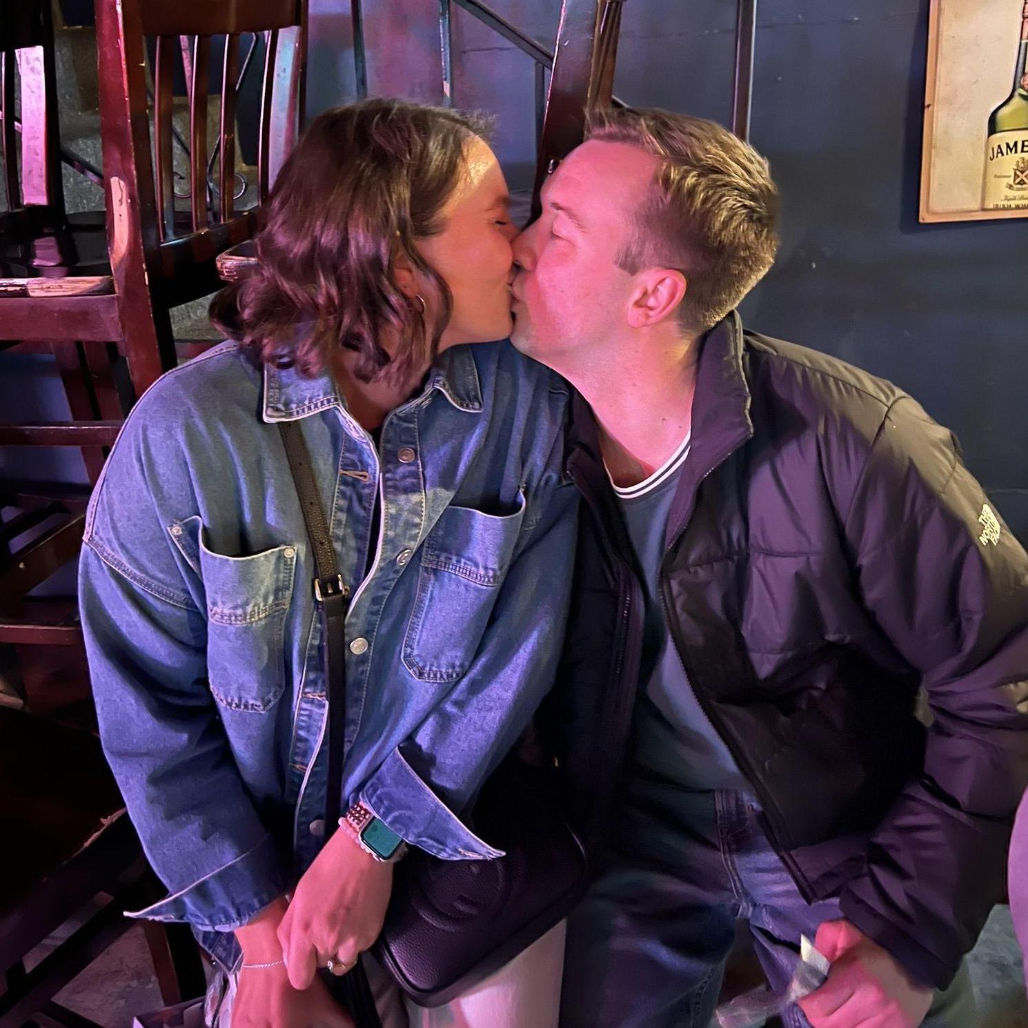 Our first kiss was in this same spot on our first date!