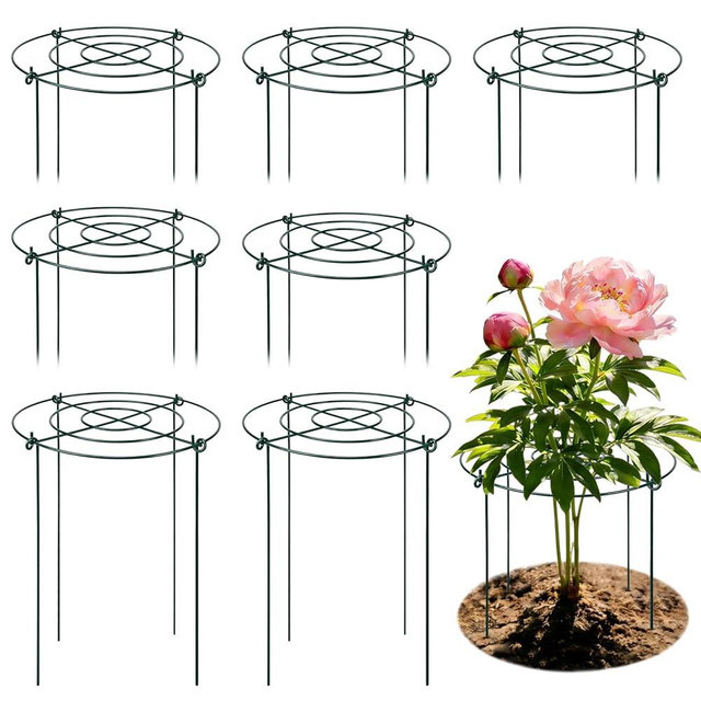 Peony Cages and Supports 8 Pack, 11.5 x 20 Inch Heavy Duty Plant Support Cage Set for Peonies, Roses & Tomatoes – Garden Stakes & Plant Cages for Outdoor Plants (8 Pack, 11.5 x 20 Inch)