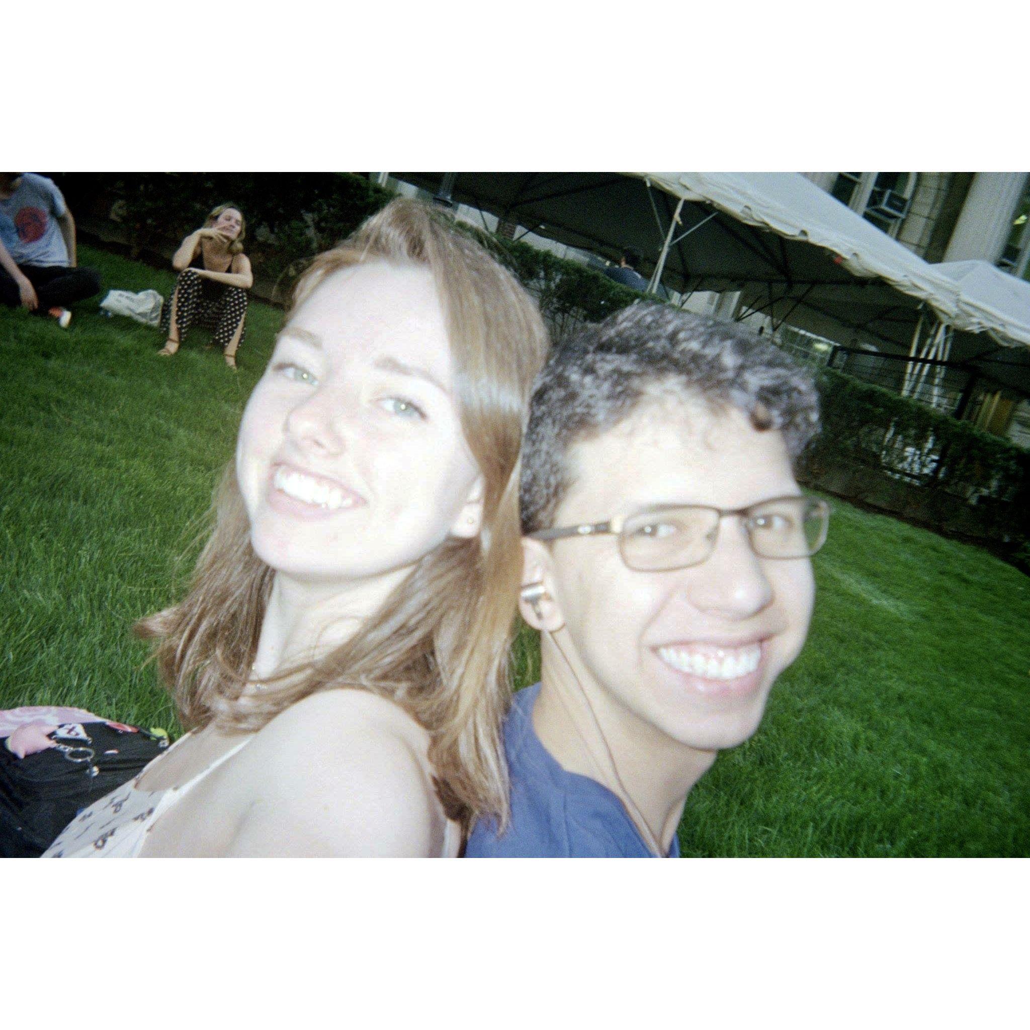 Studying on Columbia lawns