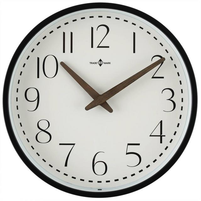 10" Wood Hand Wall Clock Matte Black - Threshold™