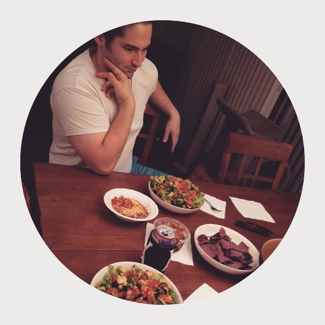 The first dinner Viktor ever made for us. (Taco salad! Still a favorite in our household!)