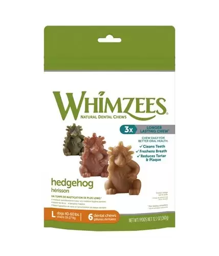 WHIMZEES Natural Grain Free Daily Dental Long Lasting Dog Treats, Hedgehog, Large