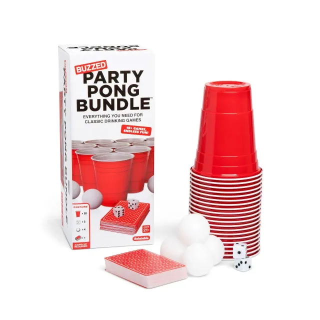 Buzzed Party Pong Pack by What Do You Meme?: Creative Thinking Game with Cards, Cups & Balls for 2+ Players