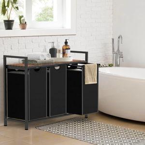 Laundry Hamper with 3 Pull-Out Removable Fabric Bags