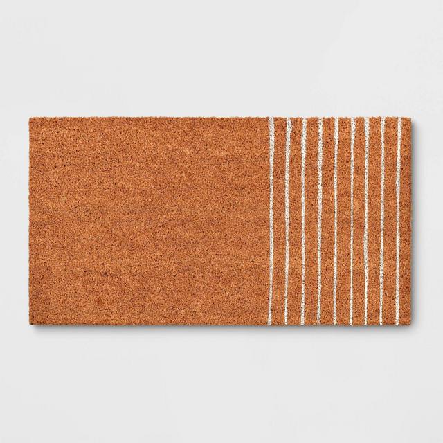1'2" x 2'2" Outdoor Stripe Door Mat Neutral/White - Room Essentials™