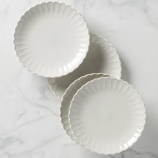 French Perle Scallop Dinner Plate, Set of 4