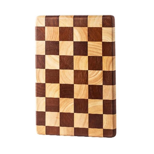 Linwnil End Grain Cutting Board, Heavy Duty Acacia/Rubber Wood Cutting Board For Kitchen, Flippable Serving Board For Meat, Bread & Fruits, Rectangle Cutting Board (11.8"L x 7.9"W x 0.99)