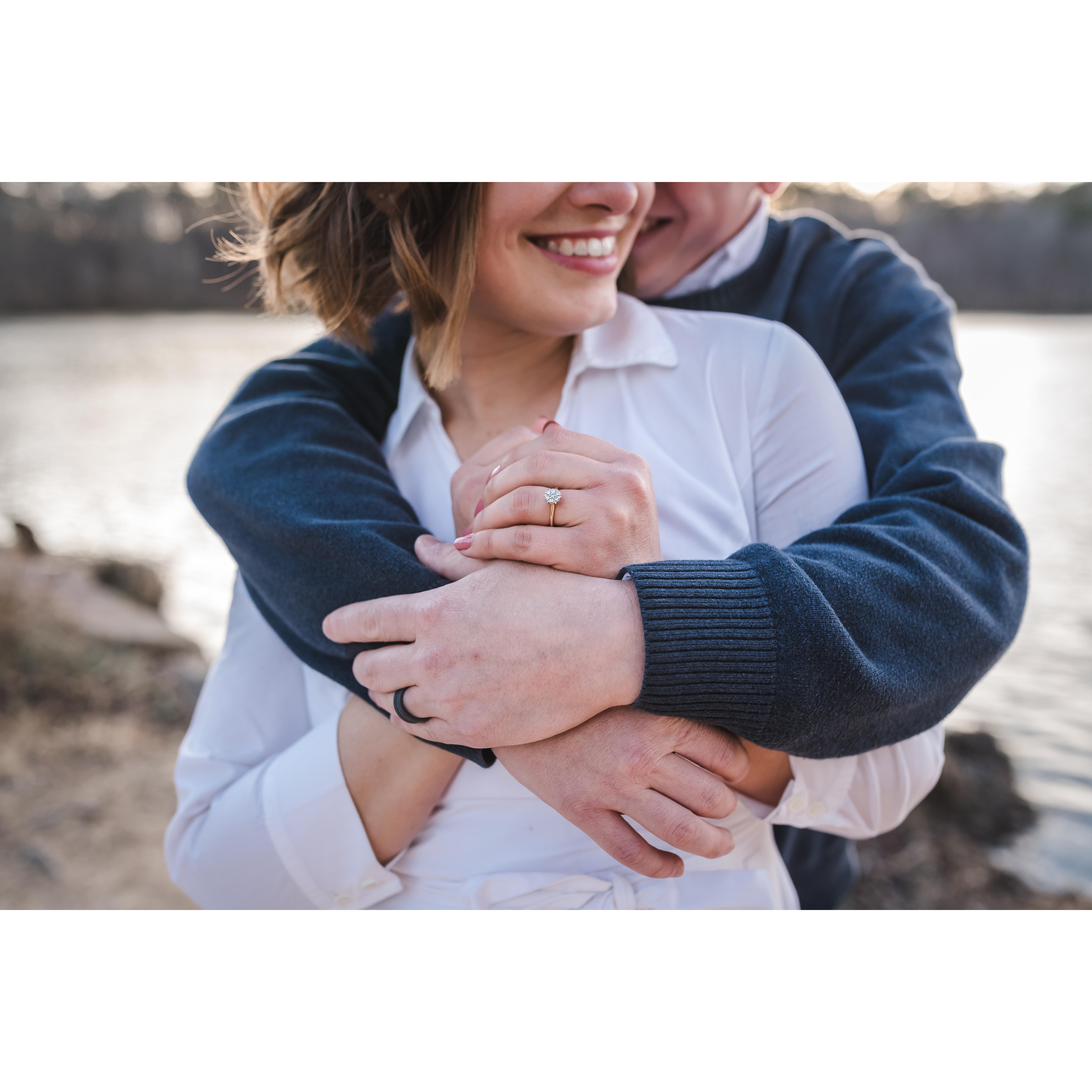 You can see Noah's ring in this photo. We decided to get him a ring early because he wanted to join in on all of the fun of telling people about our engagement.