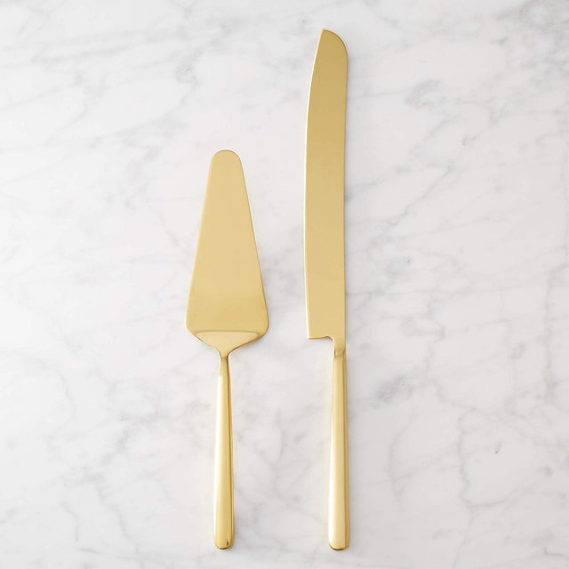 2-Piece Gold Cake Serving Set