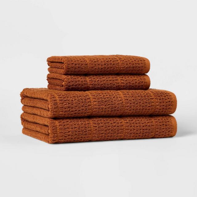 4pc Value Bathroom Towel Bundle Set Caramel Solid - Threshold™