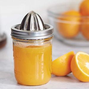 Jarware Citrus Juicer Lid For Wide Mouth Mason Jars, Stainless Steel