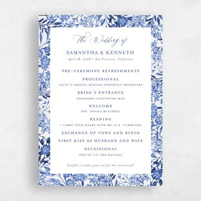 Multi-Colored Wedding Program - Lombardy