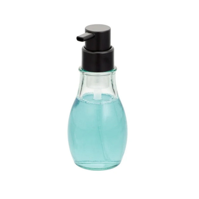 LunaLulinlk Recycled Glass Foaming Soap Pump, Clear/ Black