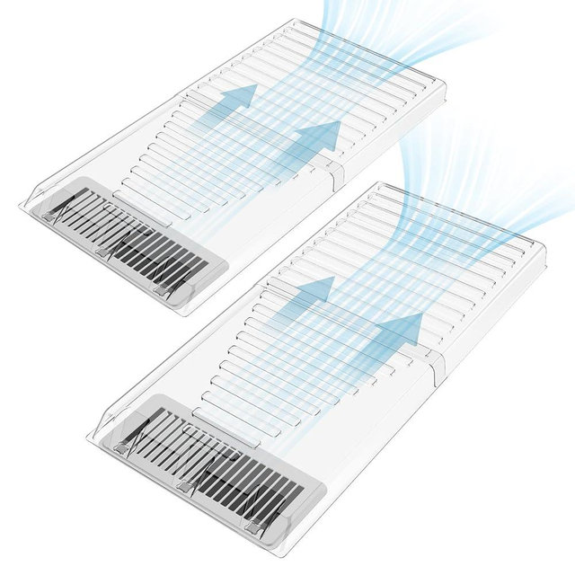 Air Vent Extender for Under Furniture, Floor Vent Deflector for Metal Floor Register 10" and 12" Wide, Vent Redirector with 1.5 mm Thicker Premium Material, Extends from 17"-33" 2 Pack