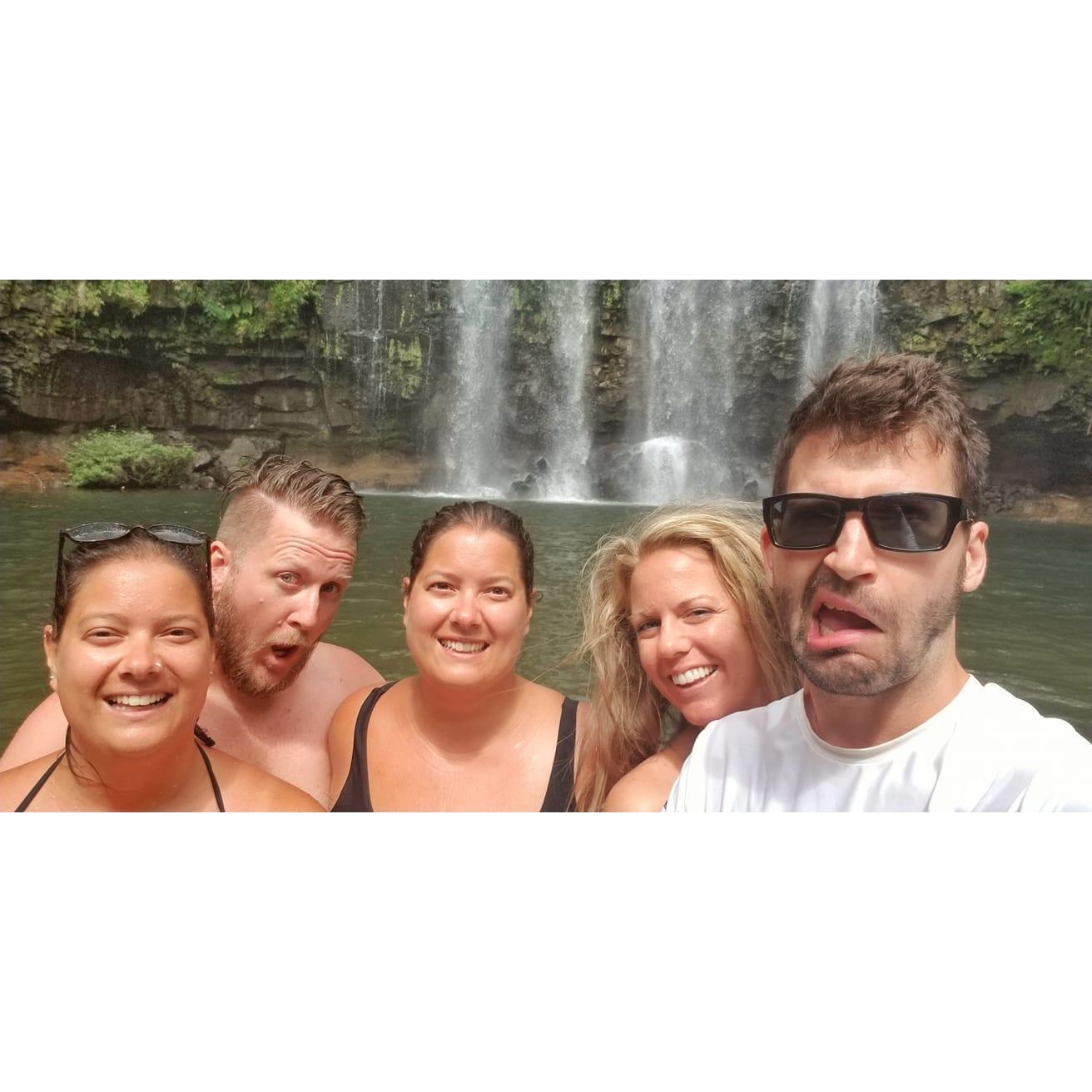 When in Costa Rica and an epic waterfall, you make faces (with Erin, Amanda, and Caleb)!