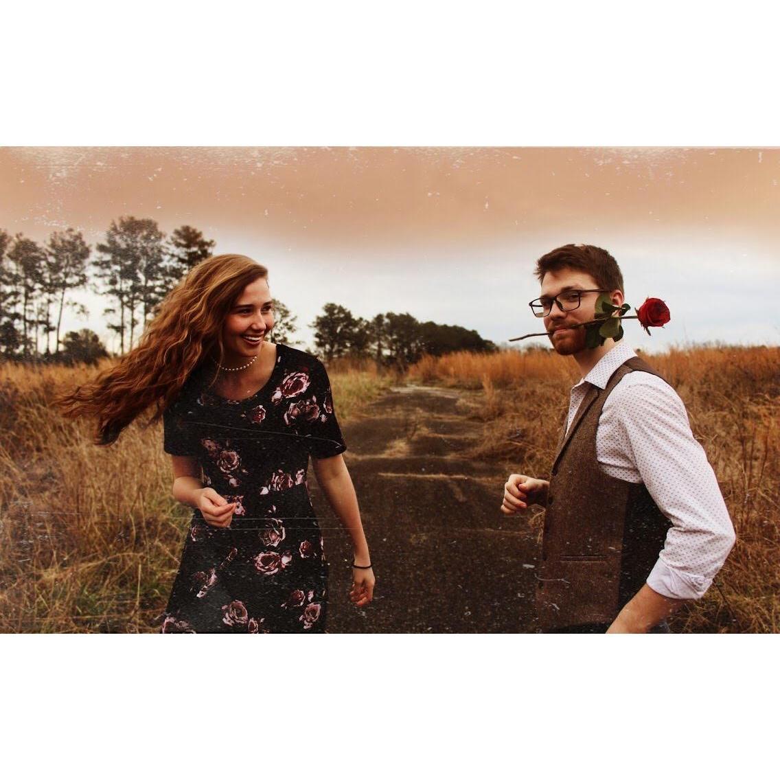 One of my favorite photos, us being cute!