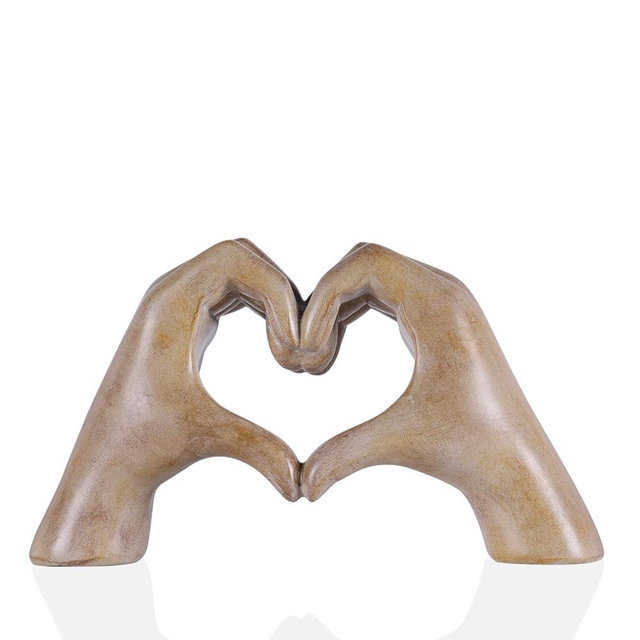 Heart Hand Sculpture, Wood Grain Home Decor Aesthetics for Room Shelf Coffee Table Dining Table Centerpiece, Birthday Gifts and Memorial Gifts for Women, Girlfriend Girls Mom.