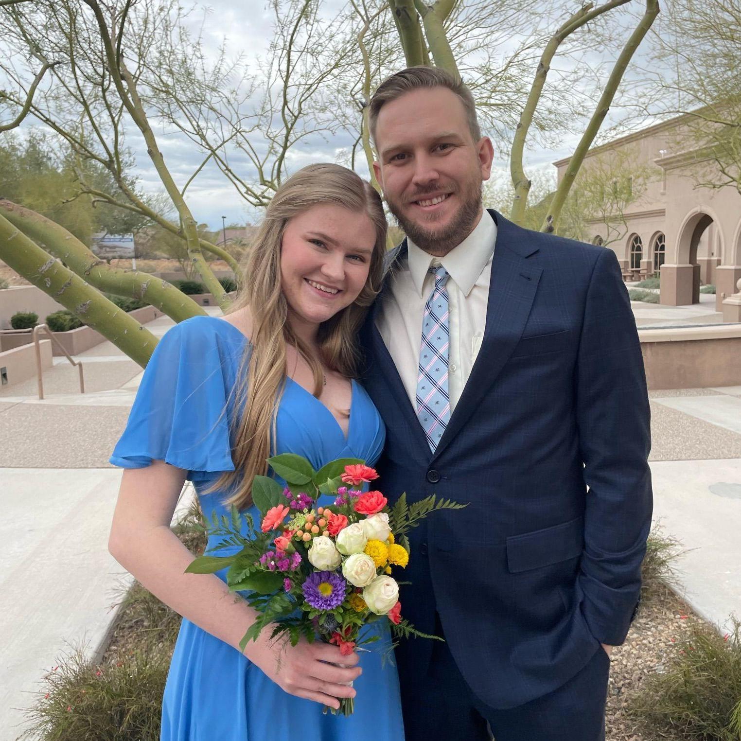 A photo of us at my sister's wedding!