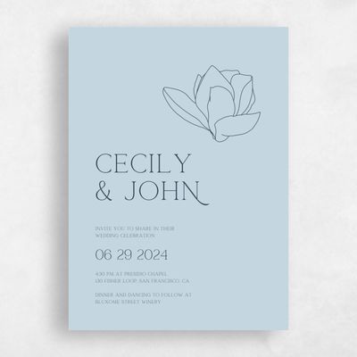 Baby Blue Wedding Invitation - Alameda Corner