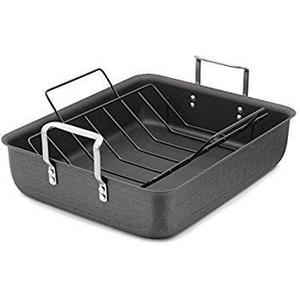 Gibson Home 89134.02 Broxton 2 Piece Non-Stick Turkey Roaster, Black