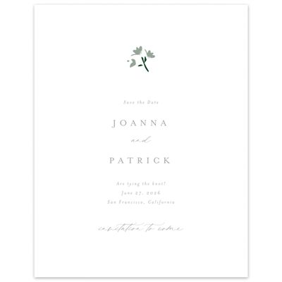 Sage, White Wedding Digital Save the Date - Regal Portrait