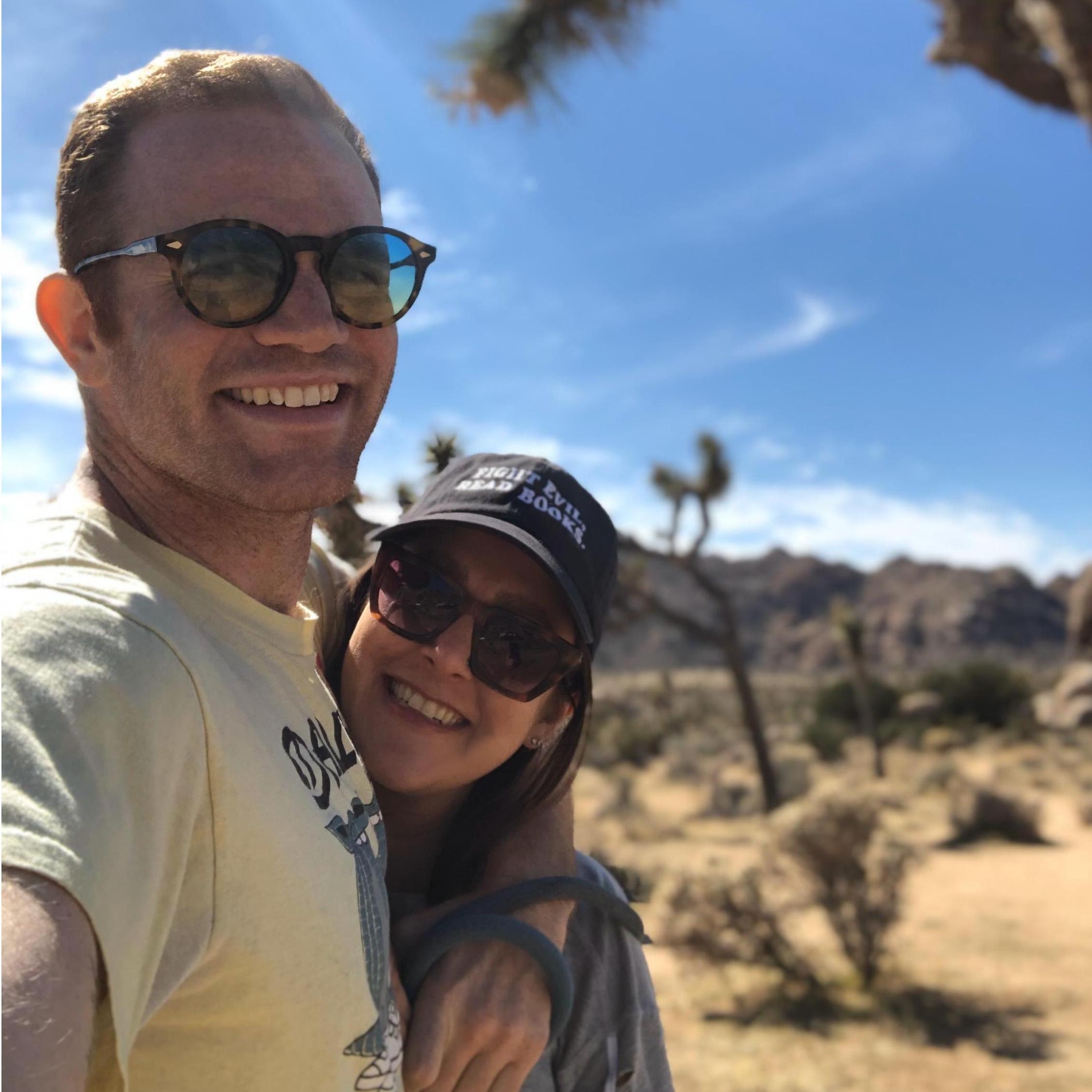 One of our first vacations together. Joshua Tree in March 2020