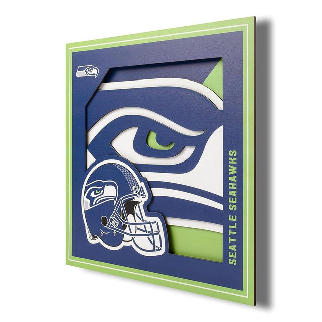 YouTheFan NFL Officially-licensed 3D Logo Series Wall Art - made of multiple layers - ready to hang on wall - bold design, perfect fan gift