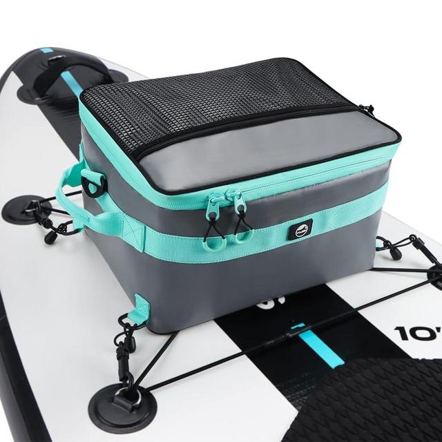 YVLEEN Waterproof Paddle Board Cooler, SUP Cooler Durable PVC Material Paddle Board Deck Bag with Mesh Top Pocket, Adjustable Straps, Super Capacity for Stand-Up Paddleboard and Kayak Accessories
