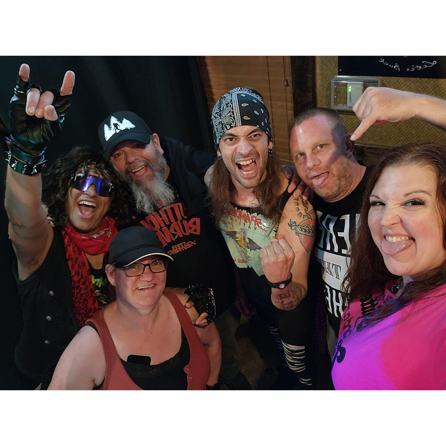 Meeting the band at a concert with friends, Paul and Paula