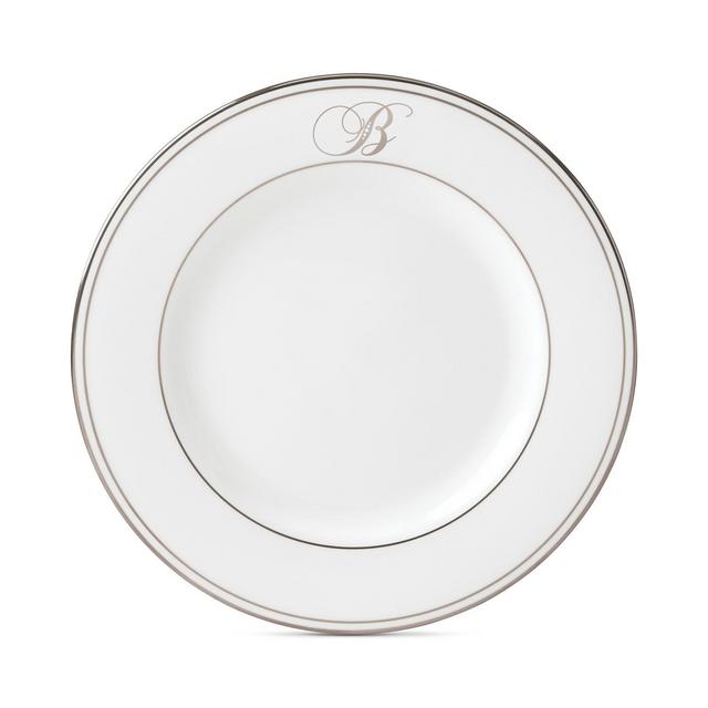 Lenox Federal Platinum Monogram Salad Plate, Script Letters