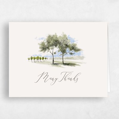 Light Gray, Grey Wedding Thank You - Rieden Landscape