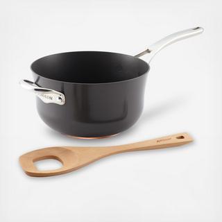 Nouvelle Copper Hard Anodized 2-Piece Risotto Pan & Spoon Set
