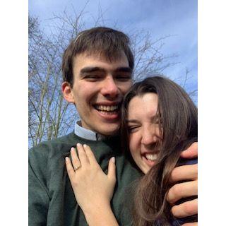 First picture taken after Steven proposed!!!! February 24, 2024 in Oxford.