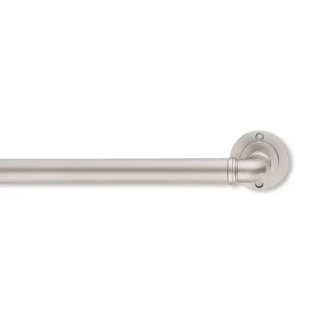 Cambria® Blockout 72 to 120-Inch Industrial Plate 1" Diameter Single Rod Set in Silver