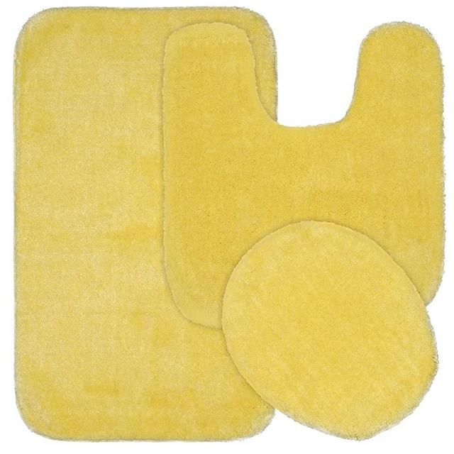 Garland Rug Traditional Bath Rug, 3-Piece Set, Rubber Ducky Yellow
