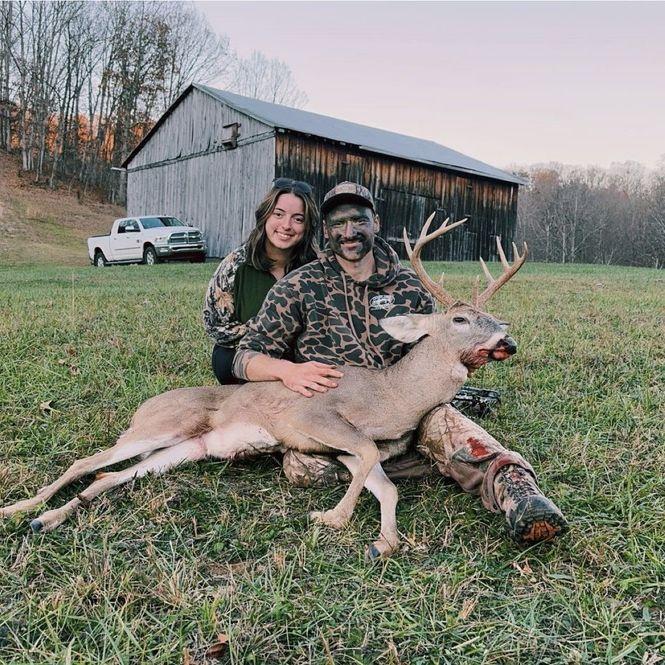 November 12th, 2024: One of our favorite memories! Laura drove to the farm after Clay shot his "big one"!